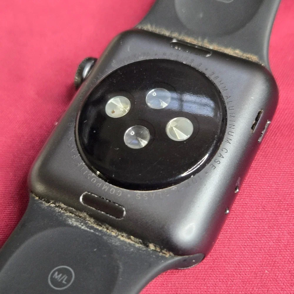 Apple Watch Series 3 38mm Space Gray Aluminum Black Band M/L A1858 For Parts